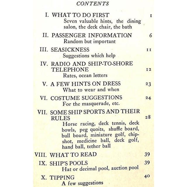 Traditional "The Bon Voyage Book: An Intimate Guide for the Modern Ocean Traveler" 1931 "Old Salt" For Sale - Image 3 of 9