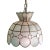 1970s Capiz Shell and Brass Pendant Light For Sale