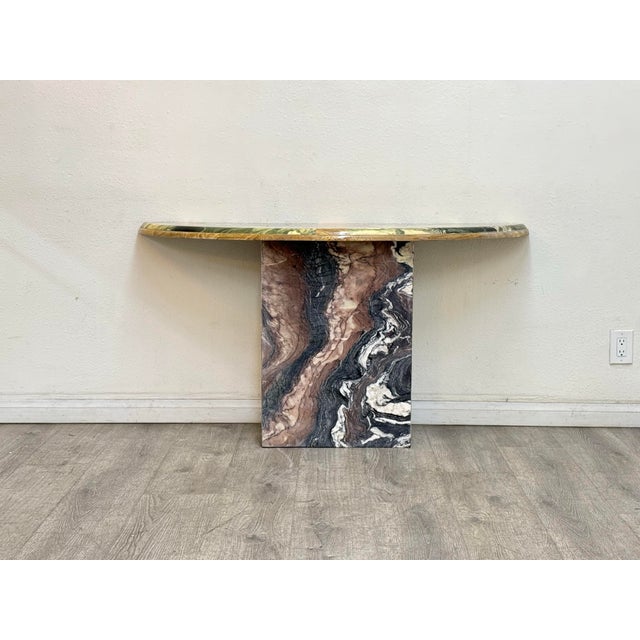 Green Marble Console Table For Sale In Los Angeles - Image 6 of 9