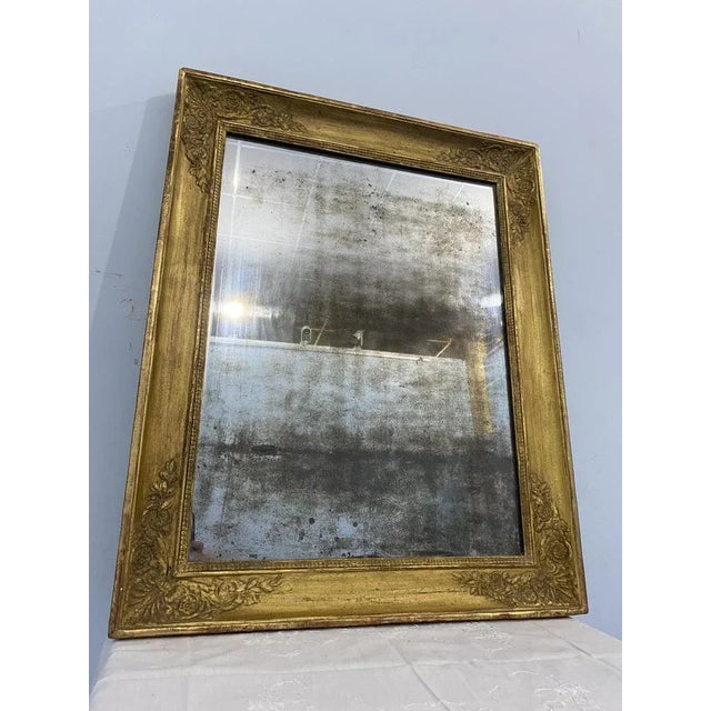 Antique French Empire Gold Leaf Mirror, 1820s For Sale - Image 4 of 8