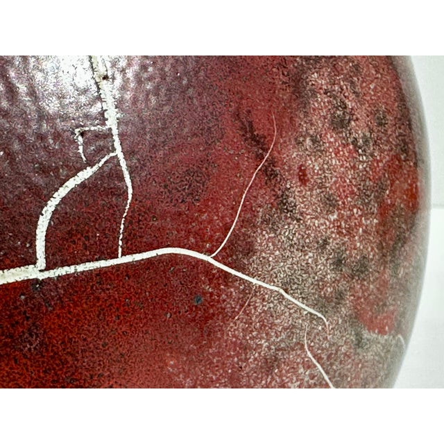 Studio Ceramic Vase in Spherical Shape by Uwe Schellbach, Germany, 1980s For Sale - Image 13 of 18