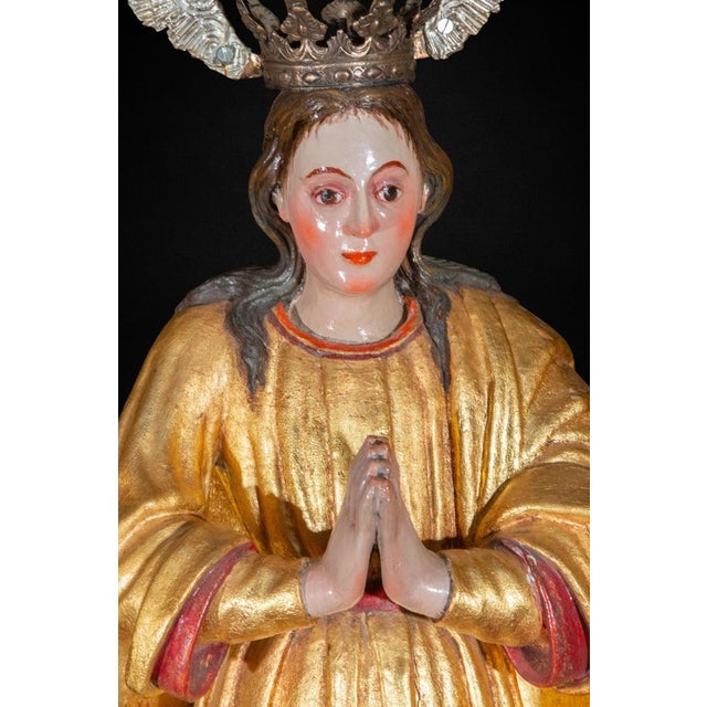 17th Century Spanish American Immaculate Conception Sculpture For Sale - Image 3 of 11