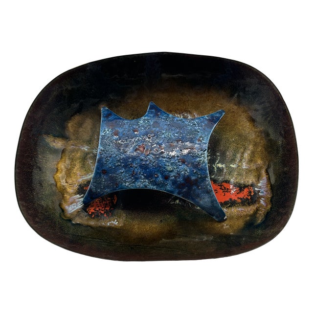 Vintage Enamelled Applique in Copper, 1960s For Sale