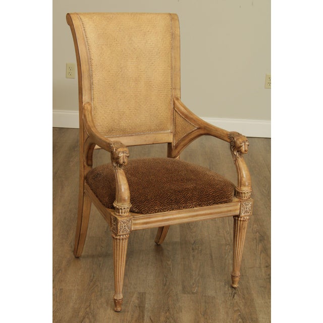 Thomasville Regency Style Lion Head Carved Armchair Chairish