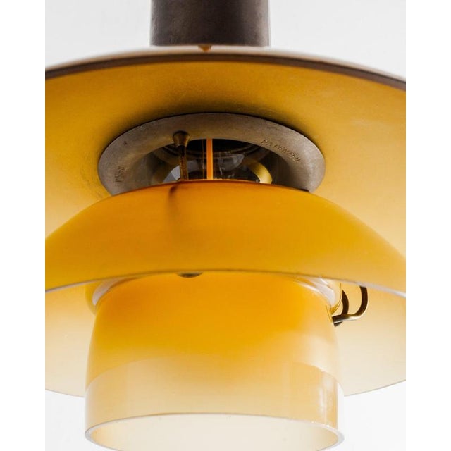 Danish Mid Century PH2/2 Ceiling Pendant Lamp with Amber Shade by Poul Henningsen for Louis Poulsen, 1930s For Sale - Image 6 of 7
