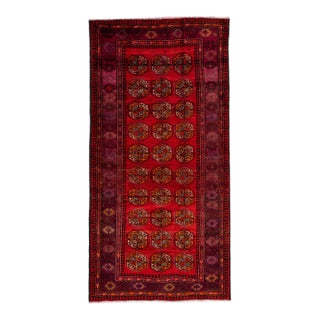 1960s Vintage Persian Shiraz Handmade Red All-Over Wool Rug For Sale