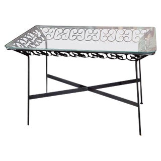 Arthur Umanoff Wrought Iron Table For Sale