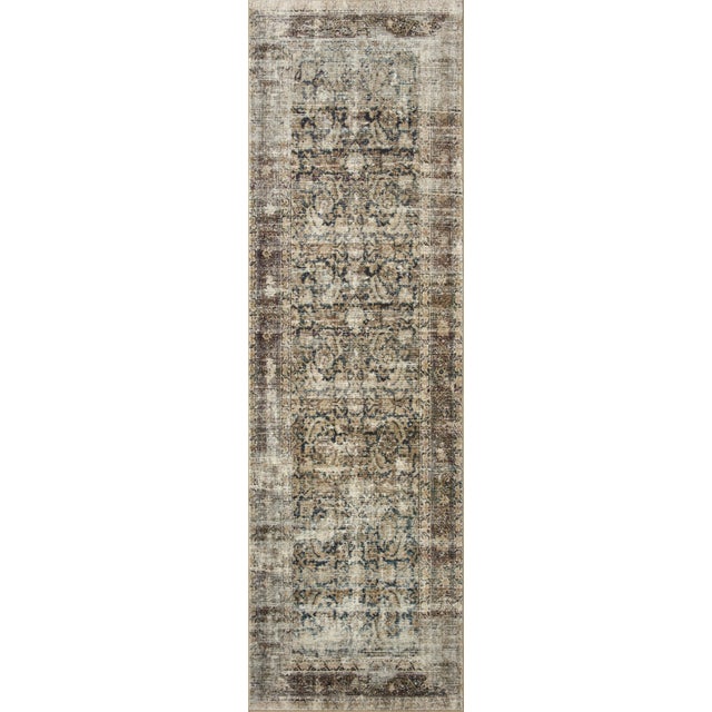 Textile Amber Lewis x Loloi Morgan Navy / Sand 18" x 18" Sample Rug For Sale - Image 7 of 7