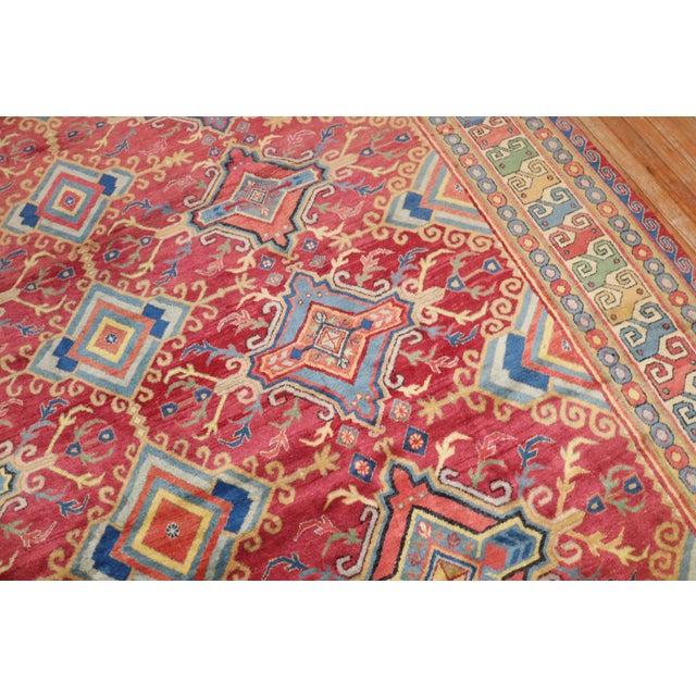 Contemporary Radiant Colorful Indian Vintage Room Size Rug For Sale - Image 3 of 18