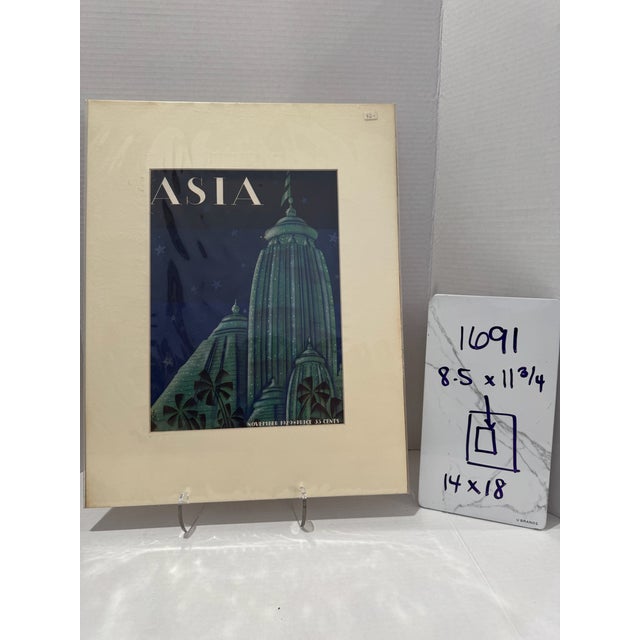 1920s 1929 Original Asia Magazine Cover, November, Frank McIntosh, Art Deco, Matted For Sale - Image 5 of 5