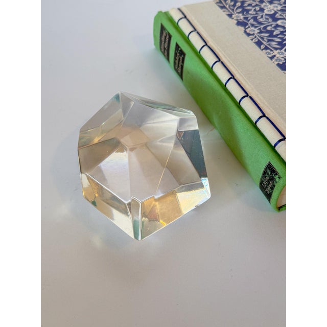 Vintage Modern Sculptural Abstract Acrylic Lucite Gemstone Paperweight Object Art, Large For Sale - Image 14 of 16