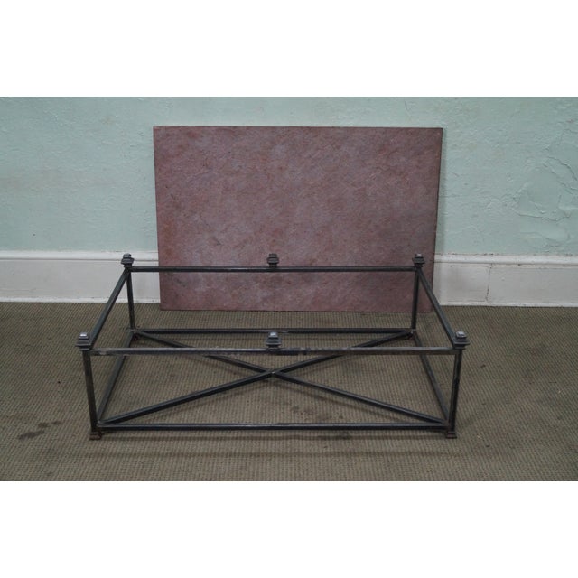 Quality Iron Base Coffee Table With Slate Top Chairish