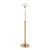J. Randall Powers by Visual Comfort Signature Hargett Floor Lamp in Hand-Rubbed Antique Brass with Linen Shade For Sale
