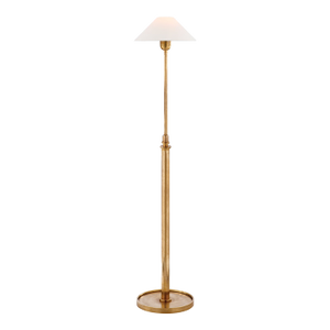 J. Randall Powers by Visual Comfort Signature Hargett Floor Lamp in Hand-Rubbed Antique Brass with Linen Shade