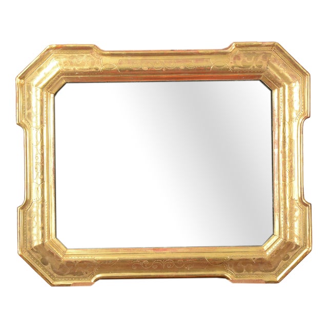 Golden Mirror in Gilded Wood For Sale