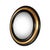 This Mid-Century Modernist gilt and black lacquered convex mirror by Karl Springer, crafted in America circa 1980, is a...