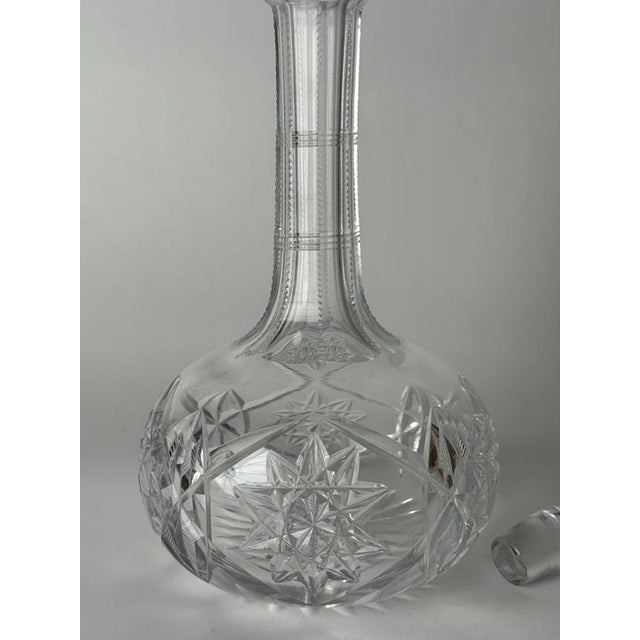 Antique Hand-Cut Crystal Whiskey Decanter with Faceted Stopper, 1900 For Sale - Image 14 of 17