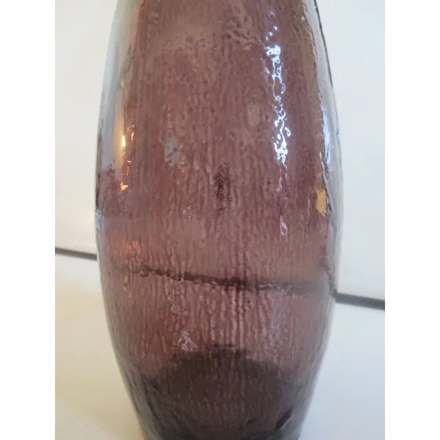 Mid Century Amethyst Glass Decanter or Vase For Sale - Image 4 of 5