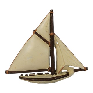 Vintage Cast Iron Sailboat Doorstop For Sale