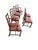 A handsome set of six vintage dining chairs featuring an elegant pierced ladderback design, warm wood finish, and...