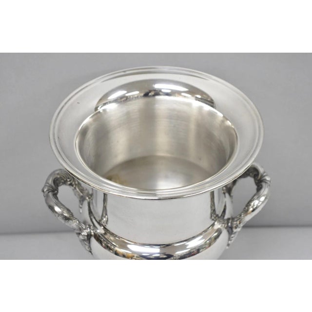 Silver Vintage Regency Silver Plated Trophy Cup Urn Bar Champagne Chiller Ice Bucket For Sale - Image 8 of 11