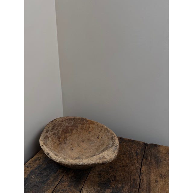 Antique Rustic Carved Wooden Dough Bowl For Sale - Image 9 of 9