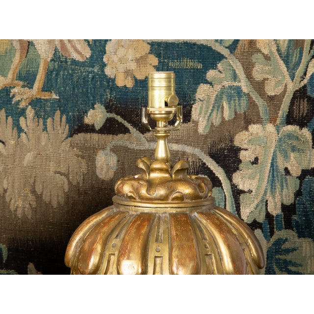 19th Century Italian Carved Giltwood Fragments Made into Lamps on Lucite - a Pair For Sale - Image 10 of 10