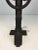 Black Modernist Wrought Iron and Brass Andirons, French, circa 1900 - A Pair For Sale - Image 8 of 13