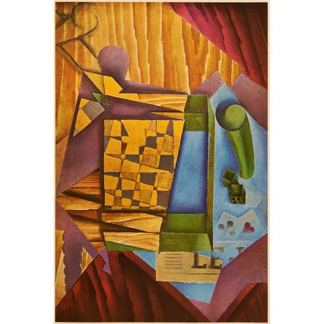 Amber 1940s After Juan Gris "Backgammon", First Edition Cubist Swiss Offset Lithograph For Sale - Image 8 of 10