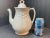 Antique White Ironstone Coffee Pot or Tea Pot in Wheat pattern; measuring approximately 10 1/2" high x 6" wide x 9" from...