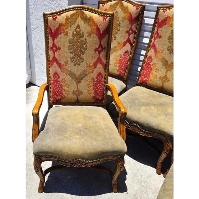 Century Furniture Century Furniture French Dining Chairs Leather Seats Set of 8 For Sale - Image 4 of 17