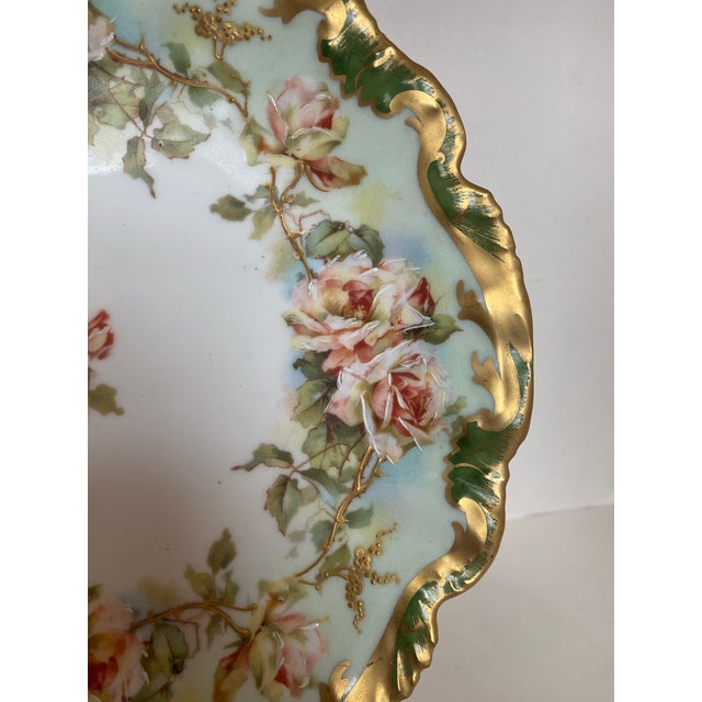 Limoges, France Limoges Hand Painted Porcelain Plate, France, C. 1910 For Sale - Image 4 of 8