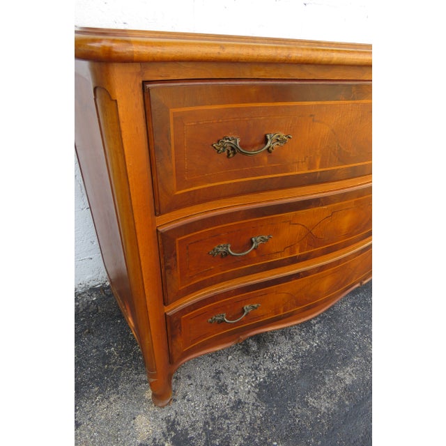 Wood French Serpentine Inlay Dresser For Sale - Image 7 of 13