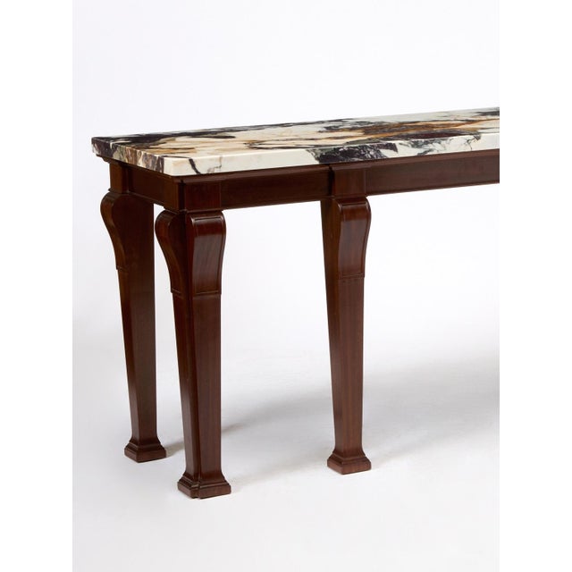 George III Style Marble Top Mahogany Serving / Console Table, Early 20th Century For Sale In New York - Image 6 of 11