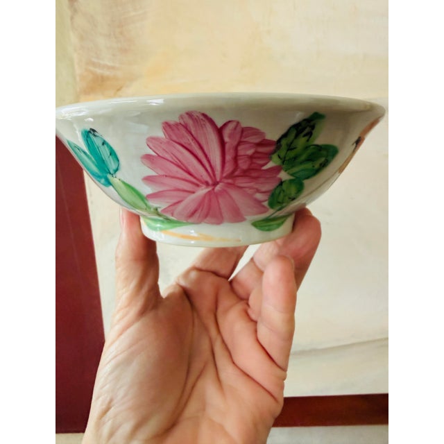 Orange Vintage Chinese Hand-Painted Rooster Bowls - Set of 6 For Sale - Image 8 of 12