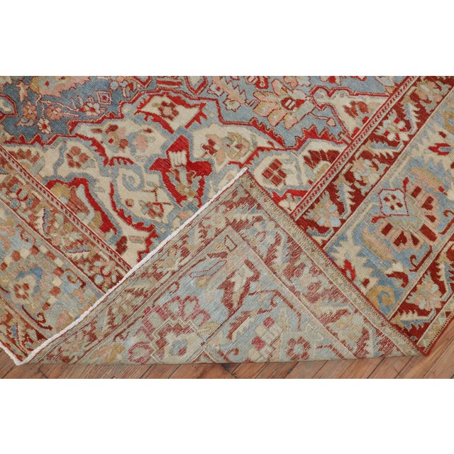 Early 20th Century Sky Blue Persian Bakhtiari Carpet - 10'8" x 14'2" For Sale - Image 10 of 11