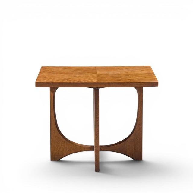 Brown Broyhill Brasilia Mid Century Walnut Side Tables - Pair For Sale - Image 8 of 11