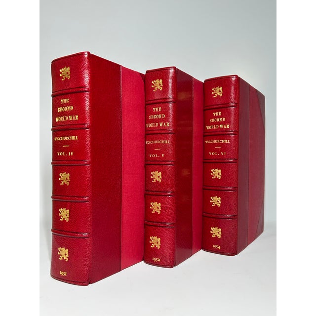 Mid-Century Modern Mid 20th Century Finely Bound Volume Set, Winston Churchill's the Second World War, 1st Uk Edition - 6 Books For Sale - Image 3 of 7