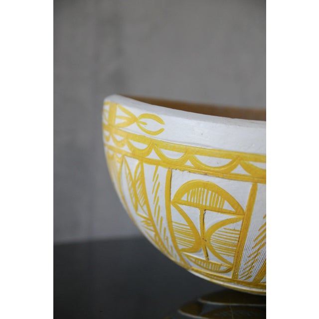 Tribal Vintage Hand-Crafted African Tribal Geometric Calabash Gourd Bowl #1 For Sale - Image 3 of 8