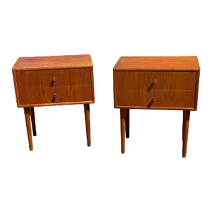 Danish Nightstands in Teak, 1960s, Set of 2