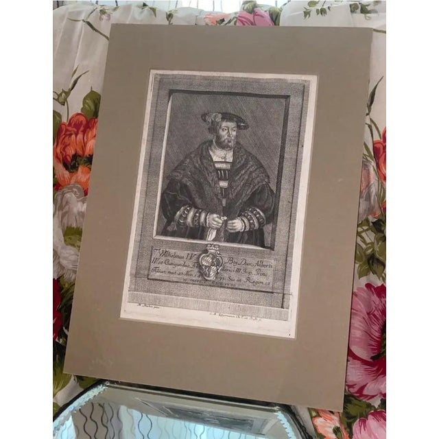 16th Century 16th Century Engraving Reproduction of Wilhelm IV, Duke of Bavaria, by J. A. Zimmermann For Sale - Image 5 of 9