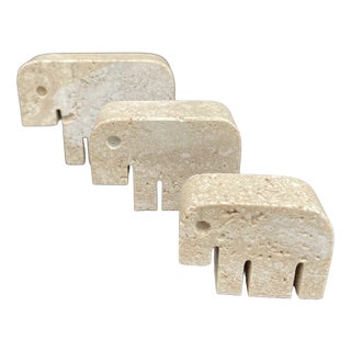 Travertine Elephants from Fratelli Manelli, 1970s, Set of 3 For Sale