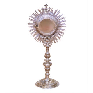 19th Century French Silvered Bronze Catholic Ostensoir Monstrance With Sunburst For Sale