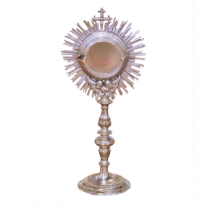 19th Century French Silvered Bronze Catholic Ostensoir Monstrance With Sunburst