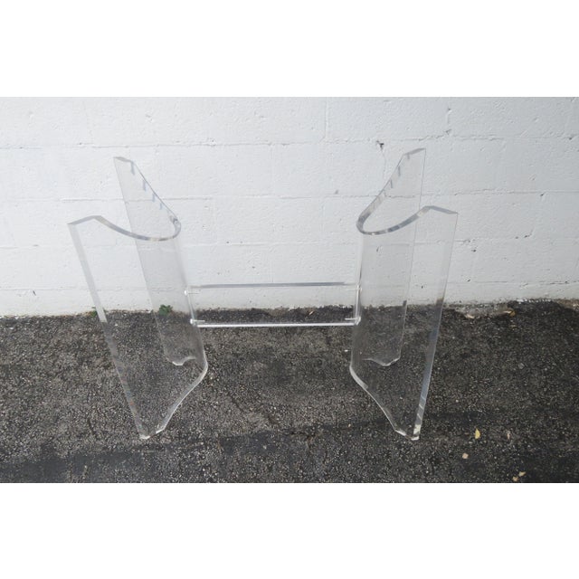Mid-Century Modern Mid Century Modern Lucite Glass Top Console Table For Sale - Image 3 of 13