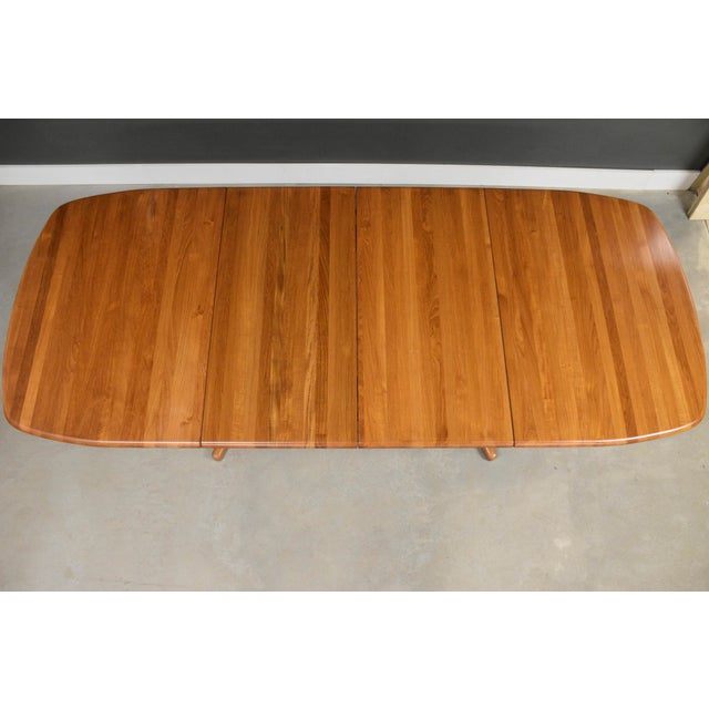 Brown 1970s Refinished 99” Danish Modern Solid Teak Dining Table For Sale - Image 8 of 12