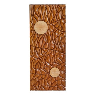 Monumental French Carved Wood Wall Sculpture by Lucien Bénière For Sale