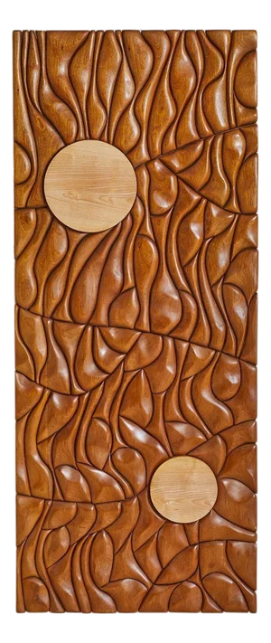 Monumental French Carved Wood Wall Sculpture by Lucien Bénière