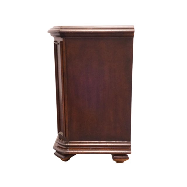 Stanley Furniture Walnut Contemporary Traditional 30" Three Drawer Nightstand 128-13-80 - Continental Barrel Finish For Sale - Image 10 of 15