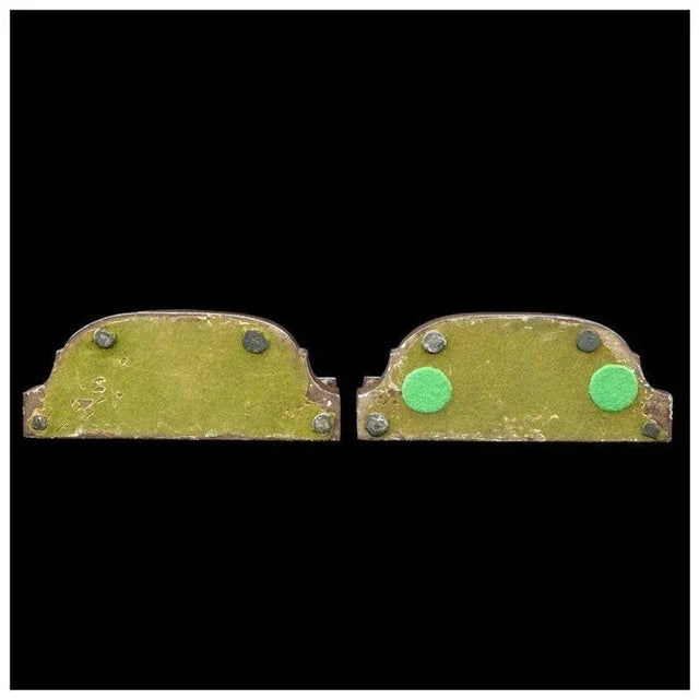 Bronze Pair of Heavy Cast Iron Bookends Greek Spinning Bradley and Hubbard Circa 1930 For Sale - Image 8 of 9